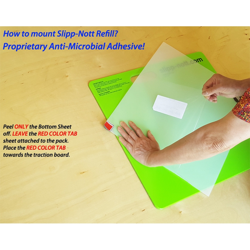 SlippNott Green Sticky Mat with 30 AntiMicrobial Sticky Sheets Plus